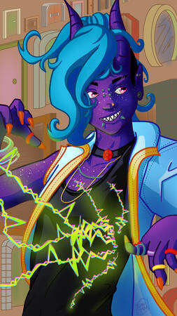 &quot;Xoos Phone Wallpaper&quot; An illustration of a character I designed. The image is sized for phones.