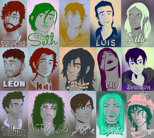 Collection of Two Tone Character Portraits